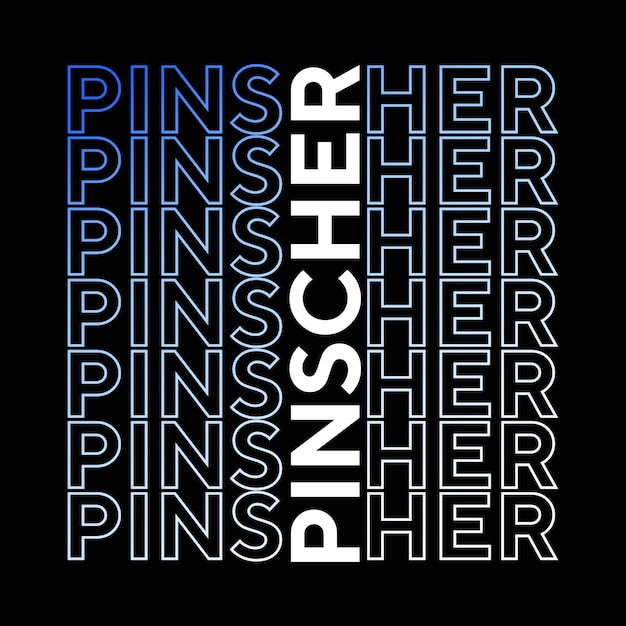 Diseño de camiseta de perro de tipografía de color degradado Pinscher para imprimir