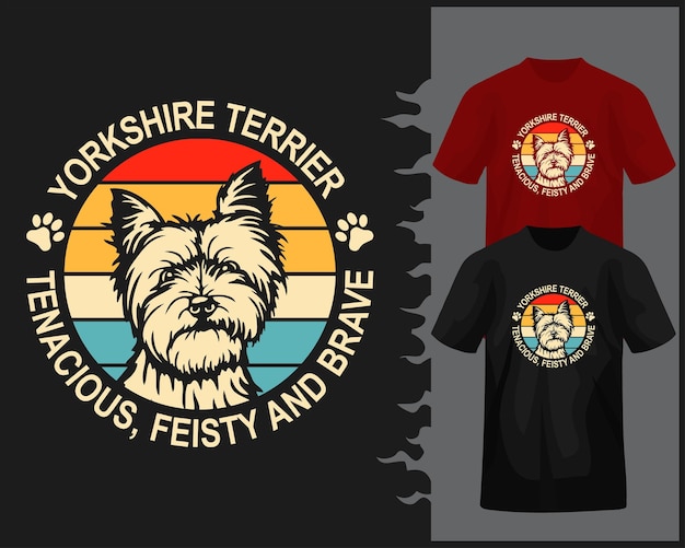 Vector diseño de camiseta de perro yorkshire terrier