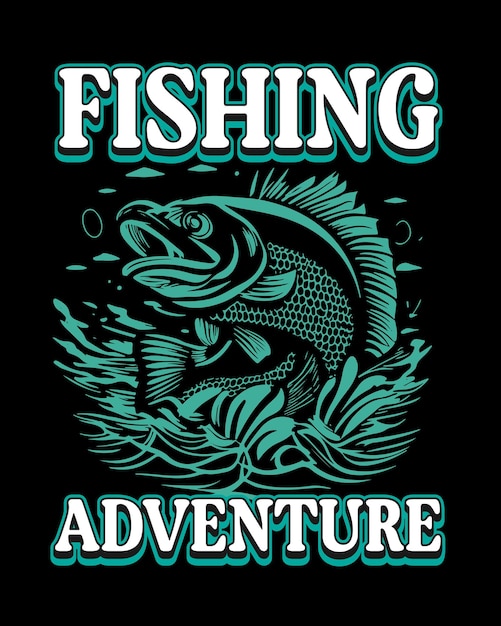 Vector diseño de camiseta de pesca camiseta de pesca