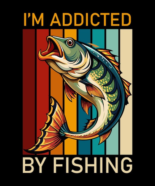 Diseño de camiseta de pesca Vector de pesca