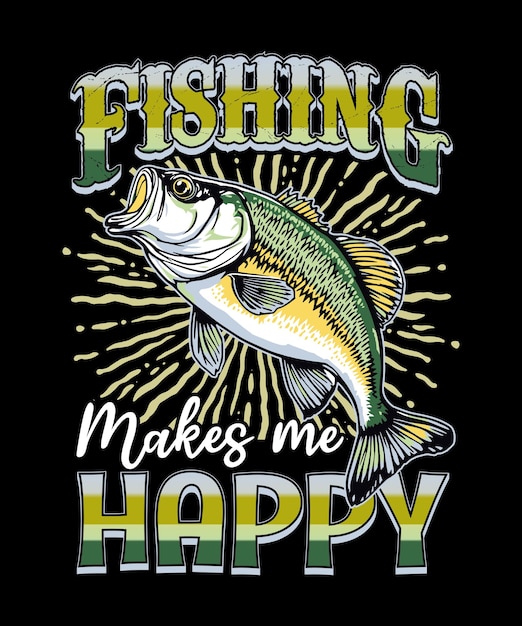 Diseño de camiseta de pesca Vector de pesca