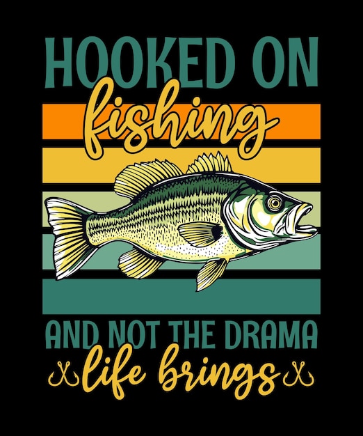 Diseño de camiseta de pesca vectorial. Camiseta de pesca