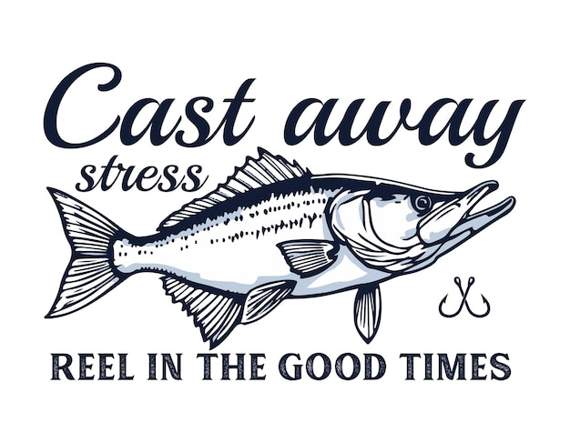 Diseño de camiseta de pesca vectorial. Camiseta de pesca