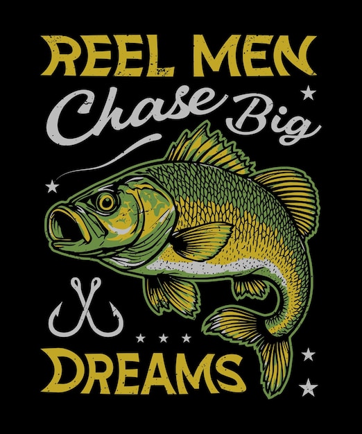 Diseño de camiseta de pesca vectorial. Camiseta de pesca