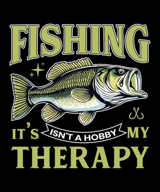 Diseño de camiseta de pesca vectorial. Camiseta de pesca