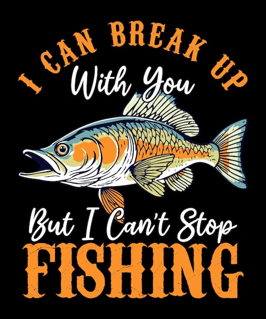 Diseño de camiseta de pesca vectorial. Camiseta de pesca