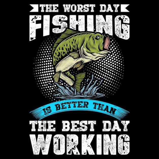 Vector diseño de camiseta de pesca