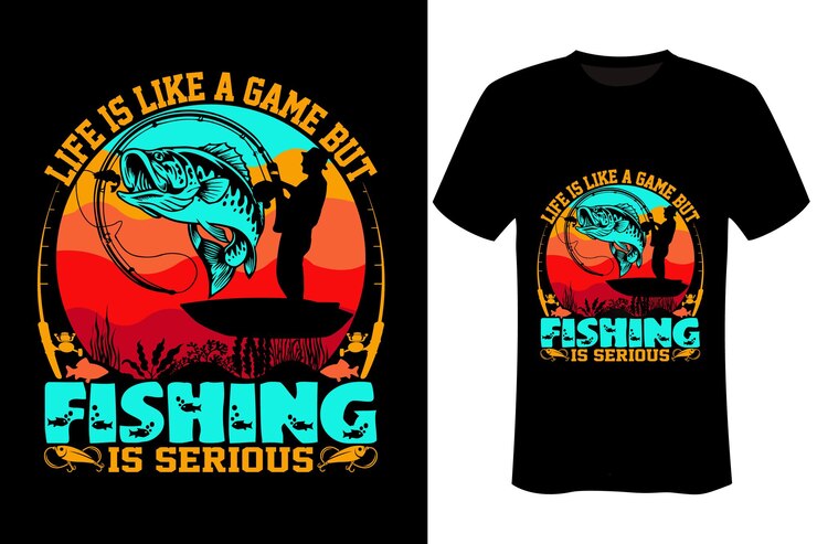 Diseño de camiseta de pesca.