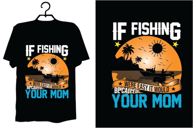 Diseño de camiseta de pesca.