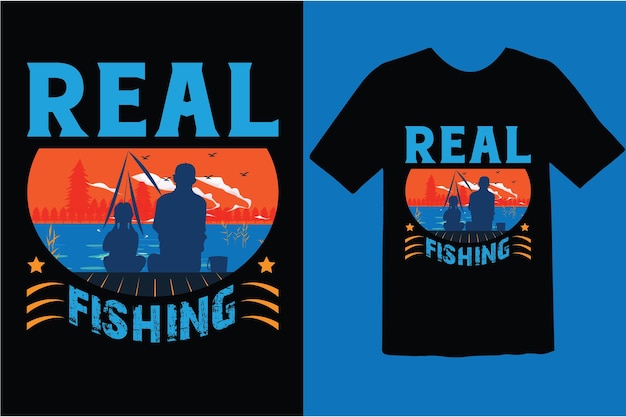 Vector diseño de camiseta de pesca.