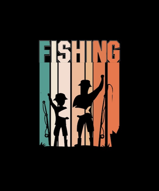 Diseño de camiseta de pesca.