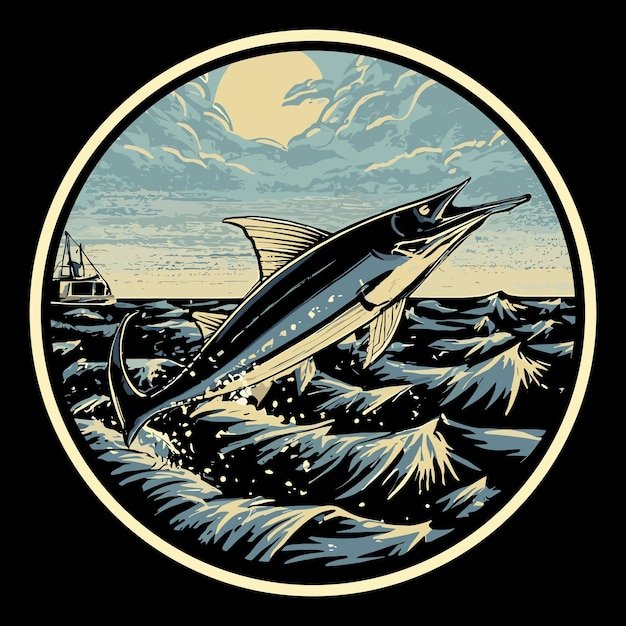 Diseño de camiseta de pesca.