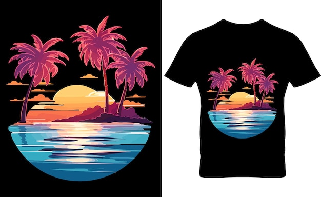 DISEÑO DE CAMISETA PLAYA DEL MAR DEL DÍA DE VERANO