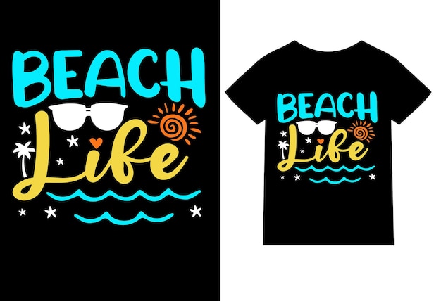 Diseño de camiseta de playa vectorial