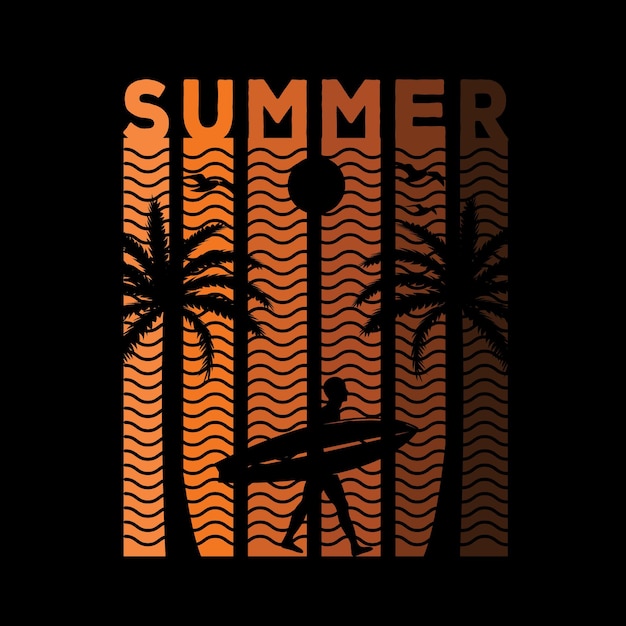 diseño de camiseta de playa de verano