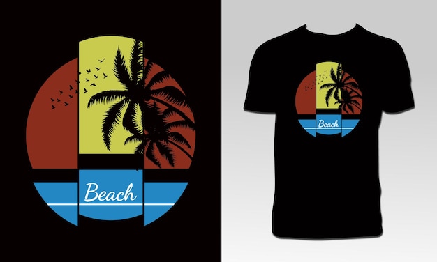 Diseño de camiseta de playa