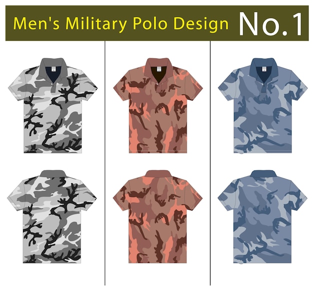 Vector diseño de camiseta polo militar