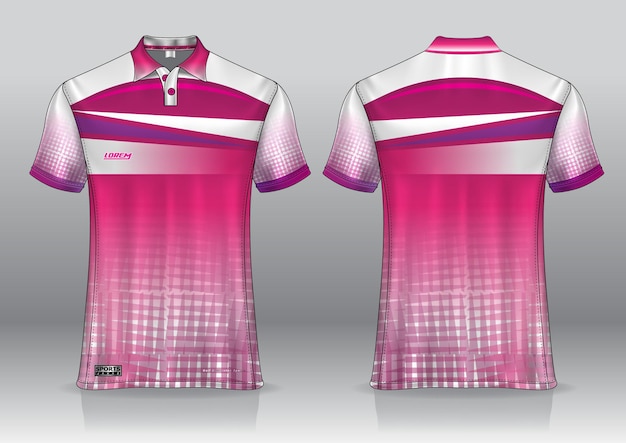 Diseño de camiseta polo sport, maqueta de jersey de bádminton para plantilla uniforme
