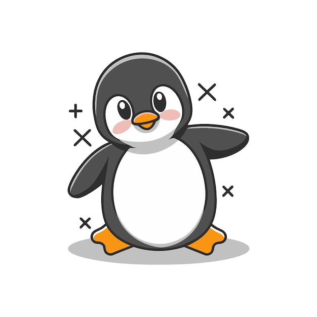 El diseño de la camiseta premium del pingüino