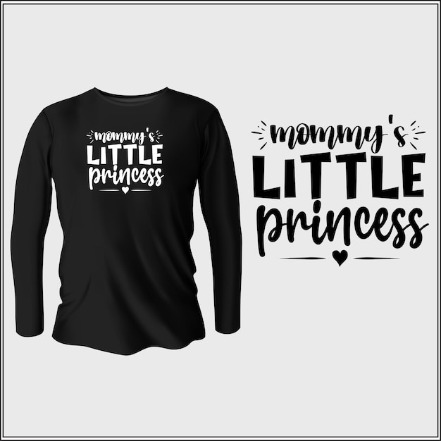 diseño de camiseta de la princesita de mamá con vector