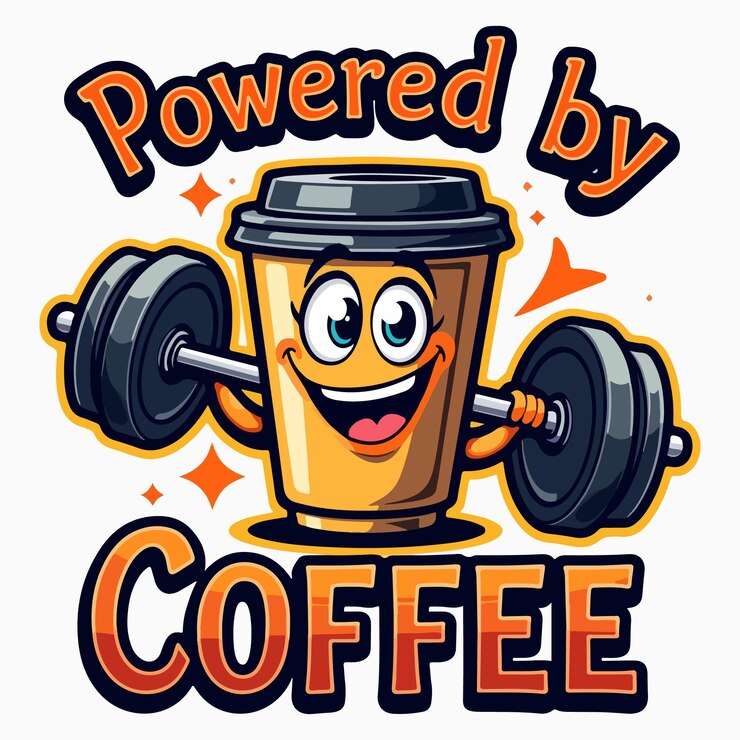 un diseño de camiseta que dice alimentado por café