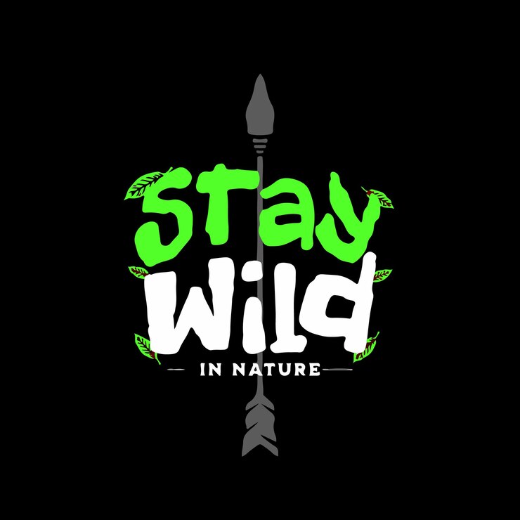 Un diseño de camiseta que dice Quédate salvaje en la naturaleza