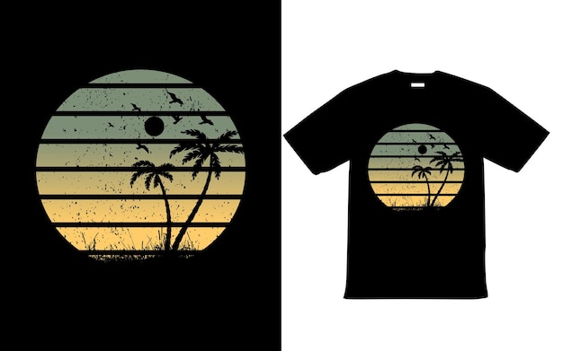 Diseño de camiseta a rayas retro vintage grunge grunge para verano