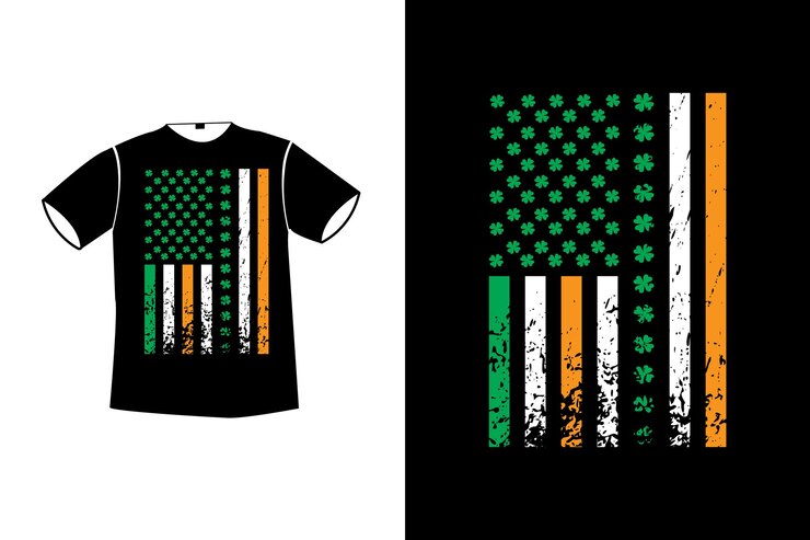 Diseño de la camiseta del regalo de San Patricio del trébol de la bandera americana irlandesa 2022