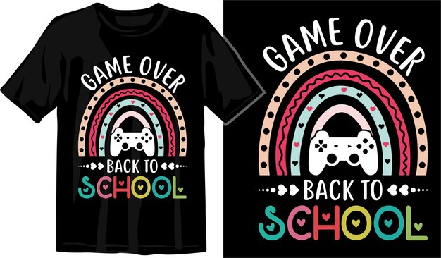 Diseño de camiseta de regreso a la escuela primer día cien días de camisetas de tipografía escolar