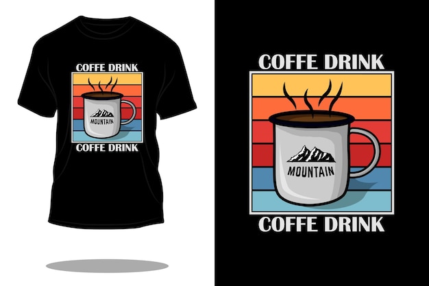 Diseño de camiseta retro de bebida de café