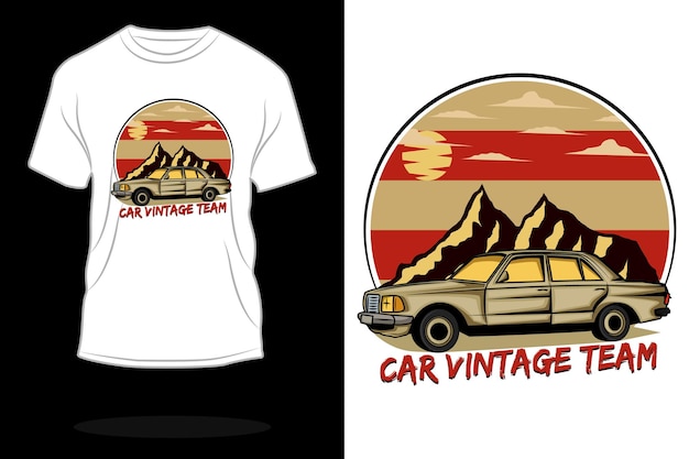 Diseño de camiseta retro de equipo vintage de coche