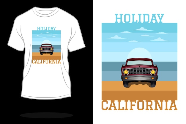 Diseño de camiseta retro de Holiday Beach California