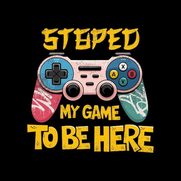 Diseño de camiseta retro de juegos y el texto es Paused My Game to Be Here ilustración