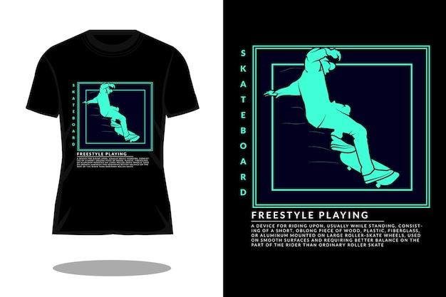 Diseño de camiseta retro jugando estilo libre