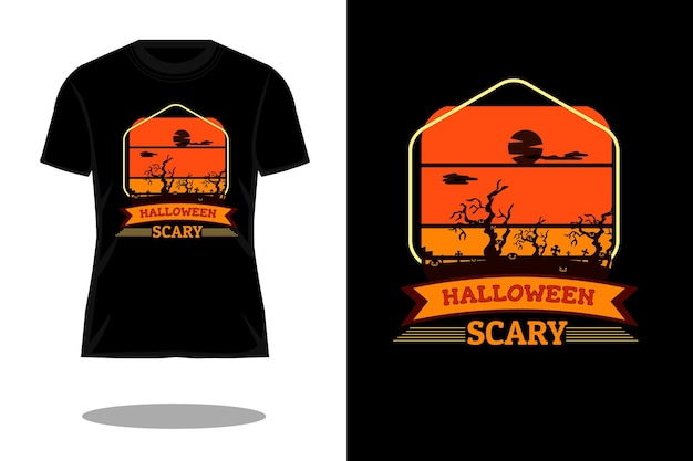 Diseño de camiseta retro de miedo de halloween