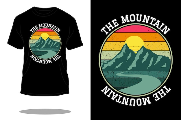 El diseño de la camiseta retro de la montaña.