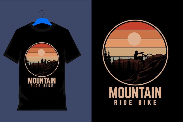 Diseño de camiseta retro mountain ride bike