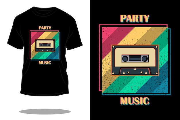 Diseño de camiseta retro de música de fiesta.