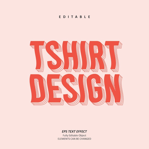 diseño de camiseta retro personalizado efecto de texto de onda editable premium vector premium