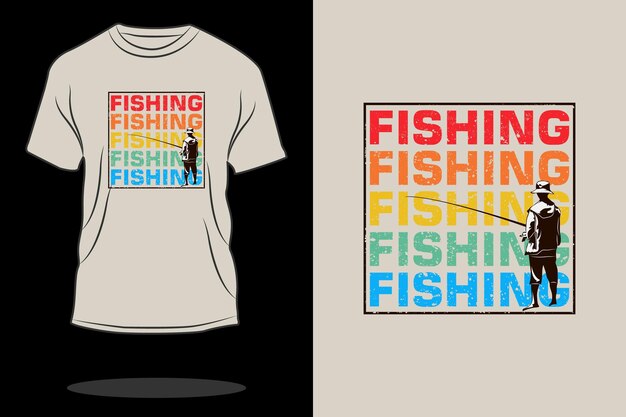 Vector diseño de camiseta retro de pesca