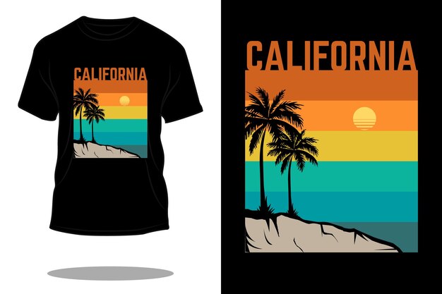 Diseño de camiseta retro de playa de California