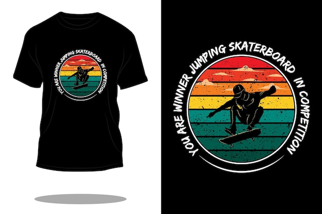 Diseño de camiseta retro de skate