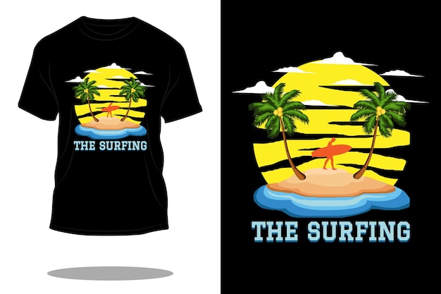 El diseño de la camiseta retro de surf.