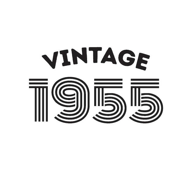 Diseño de camiseta retro vintage de 1955, vector