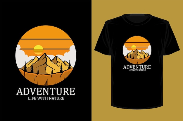 Diseño de camiseta retro vintage de aventura