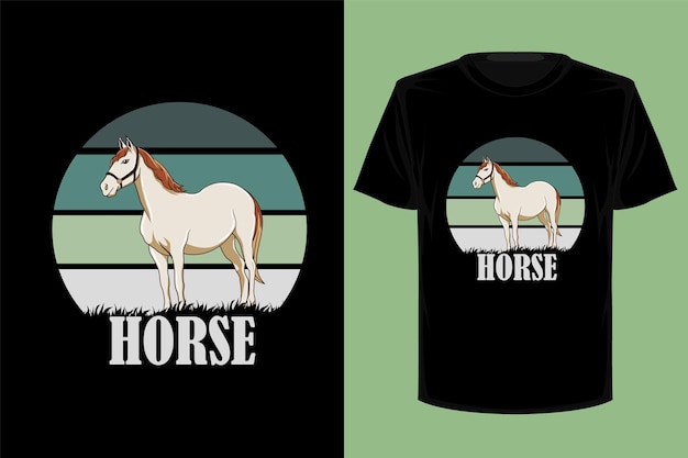 Diseño de camiseta retro vintage de caballo