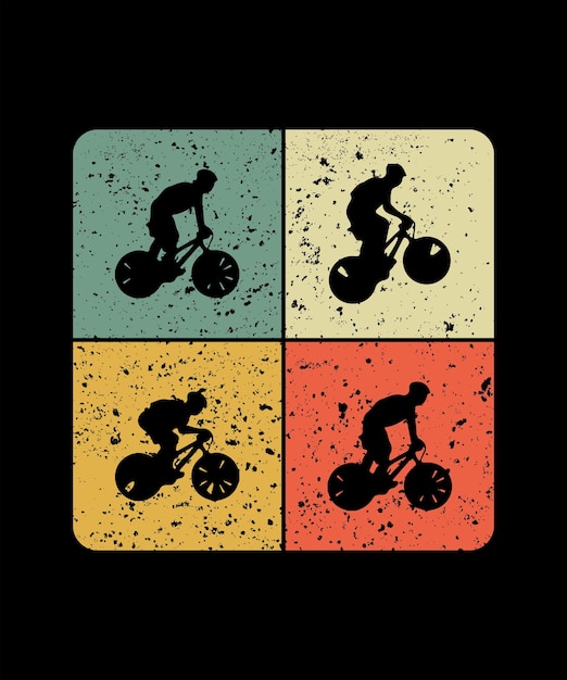 Diseño de camiseta retro vintage de ciclismo