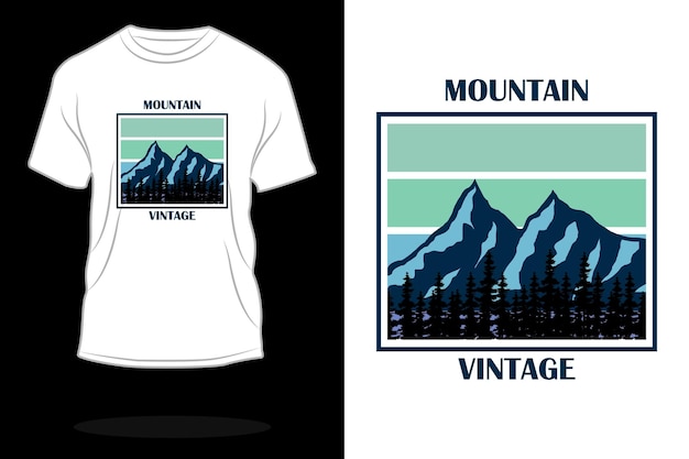 Diseño de camiseta retro vintage de montaña