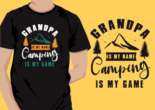 Diseño de camiseta retro vintage de tipografía de camping