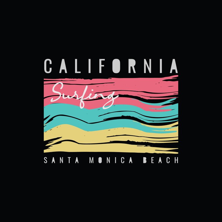 Vector diseño de camiseta y ropa de ilustración de california